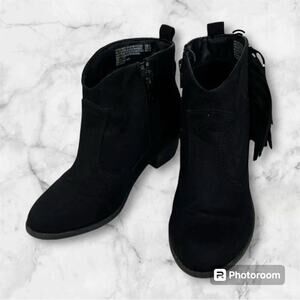 Faded Glory black, fringe, boots, Girls size 3